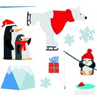 NOUVELLES IMAGES 170.001997.05 Stickers de Noël Design Pingouins/Ours en Patins à Glaces  Polyvinyle  Multicolore  36 x 24 x 0 02 cm - B017IE46FA